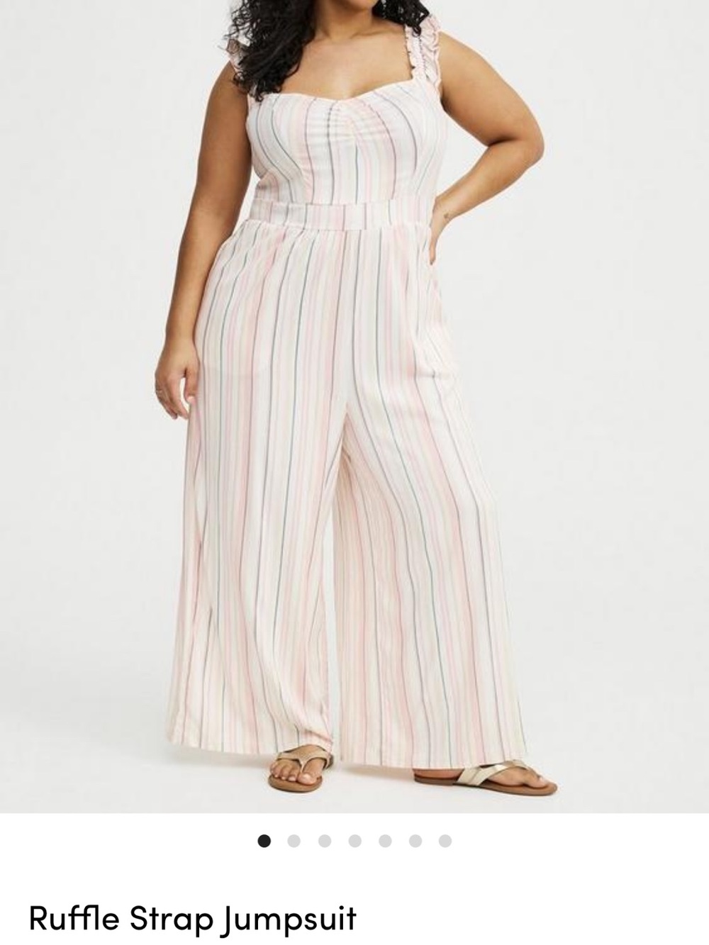 Torrid Ruffle strap jumpsuit pastel colors